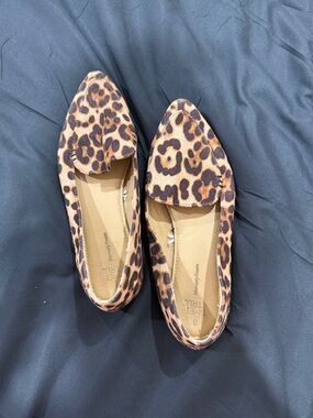 Time and Tru Leopard Print Pointed Toe Flats - Brown/Black